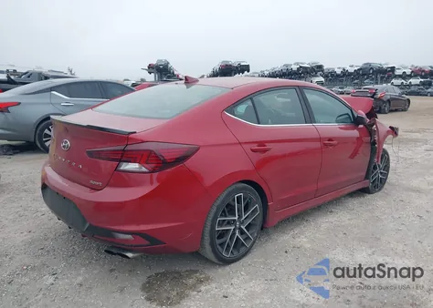 2019 Hyundai Elantra Sport z USA, uszkodzony, nr VIN KMHD04LB9KU831588